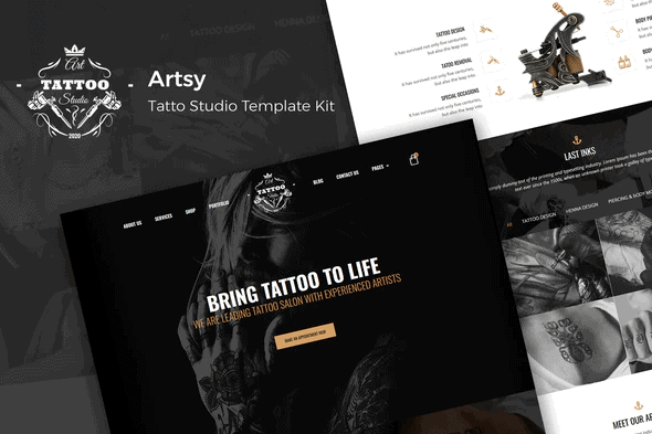 Artsy - Tattoo Studio Template Kit