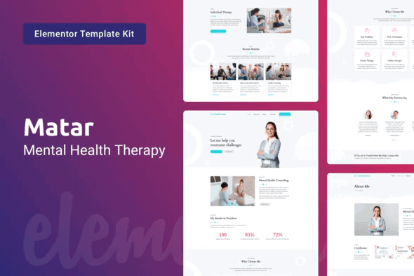 Matar — Mental Health Therapy Elementor Template Kit