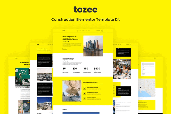 Tozee - Construction Elementor Template Kit